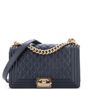 Chanel Old Medium Boy Flap Bag Quilted Calfskin